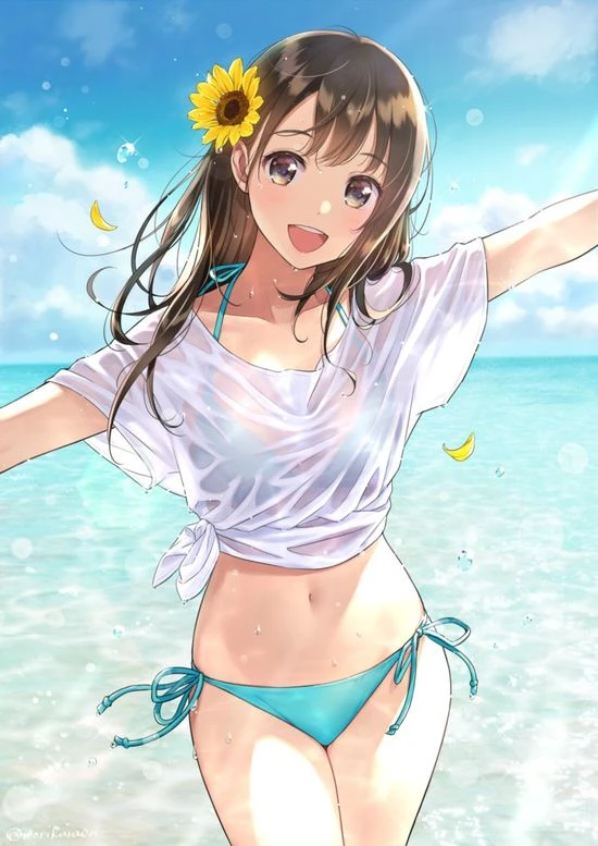 Gái xinh anime mặc bikini