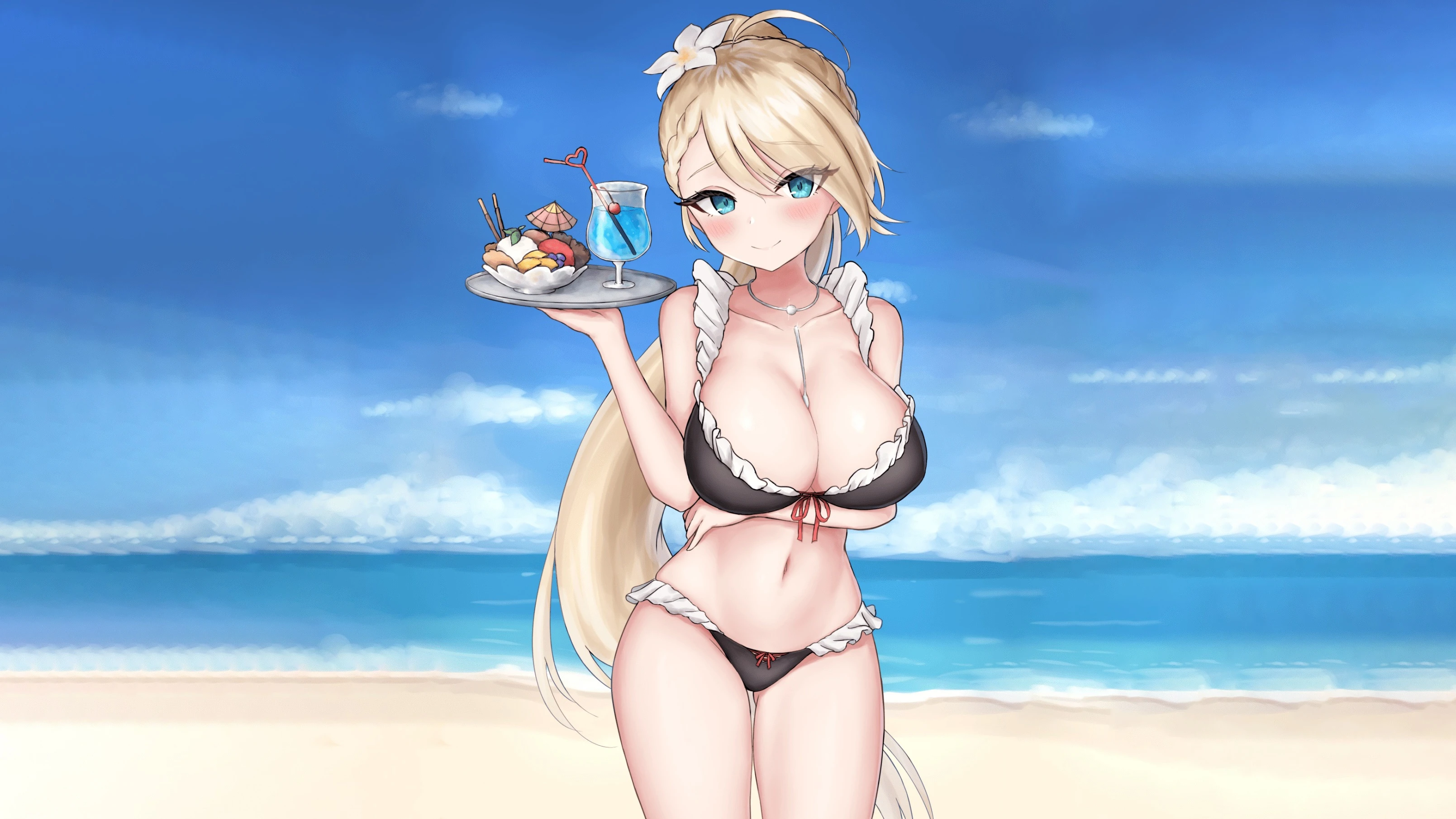 Anime girl sexy beach