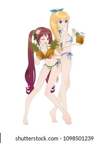 Hình ảnh nghệ thuật cô gái anime trong bikini