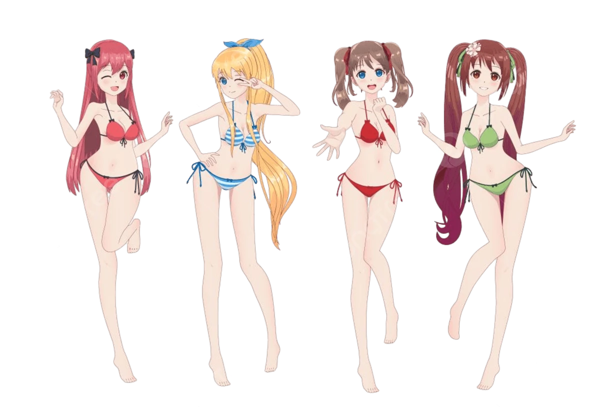 Hình ảnh nghệ thuật cô gái anime trong bikini