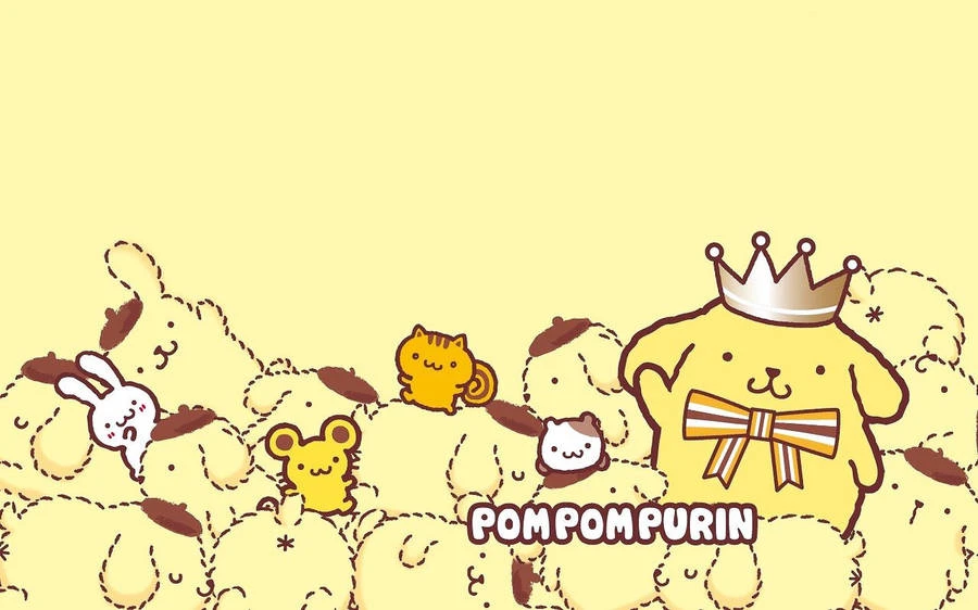 Hình nền Pompompurin với vương miện