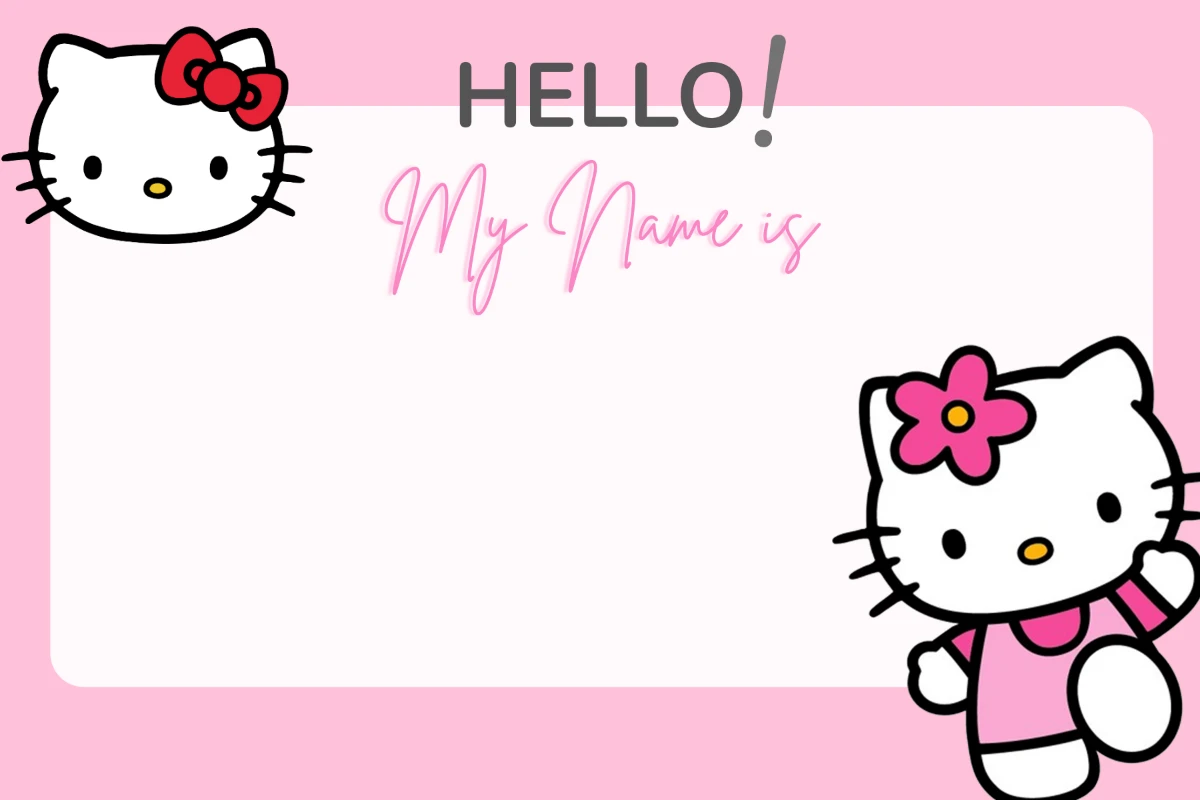 Mẫu thẻ tên Hello Kitty