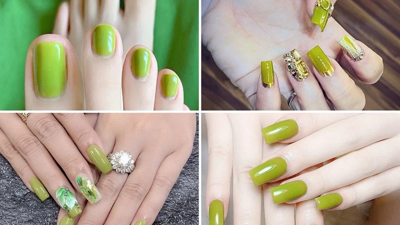 Mẫu nail xanh bơ trendy