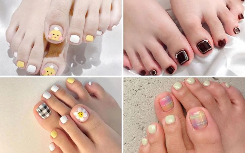 Mẫu nail chân xinh xắn cho học sinh