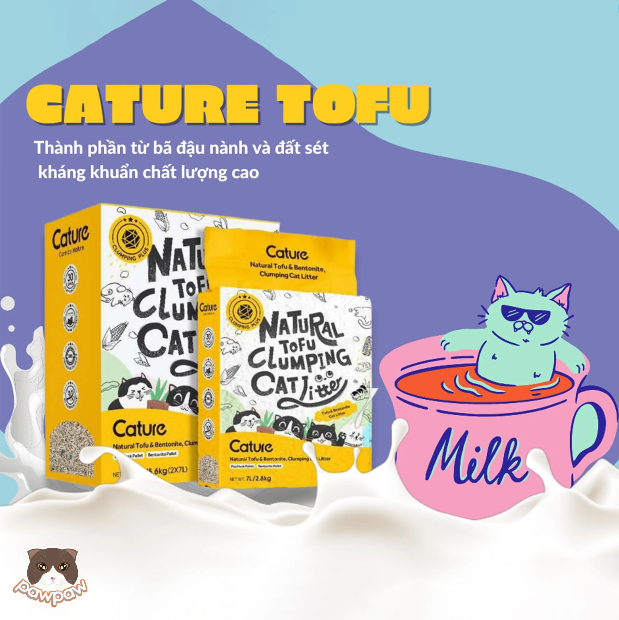 Cát đậu nành cho mèo Cature Tofu