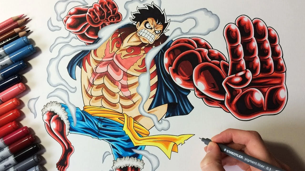 Hình ảnh Luffy Gear 4 nghệ thuật