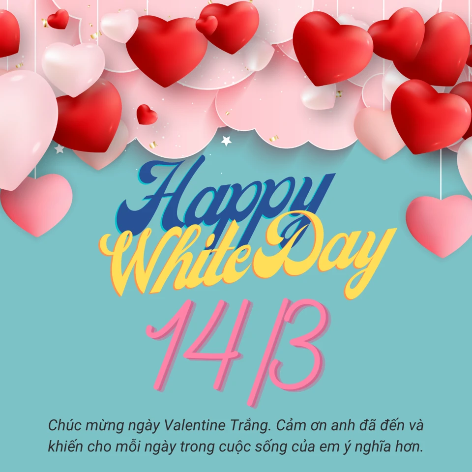 Thiệp Valentine trắng