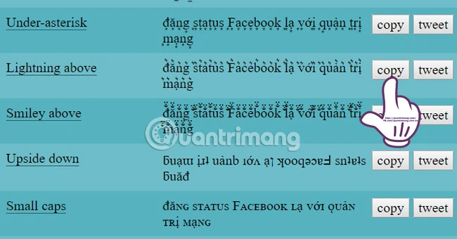 Viết chữ kiểu Facebook