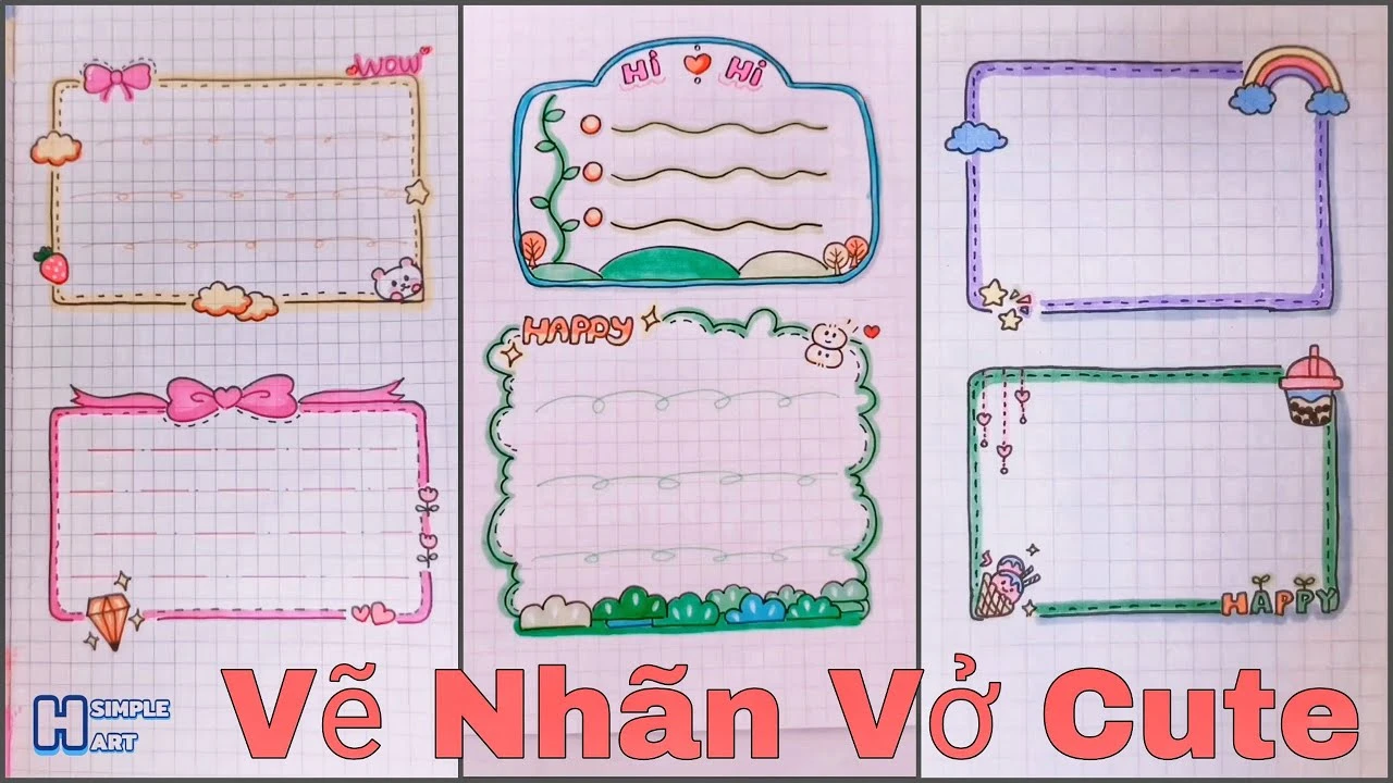 Mẫu nhãn vở cute