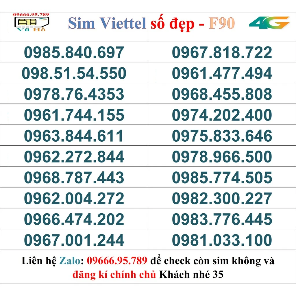 Sim Viettel đẹp