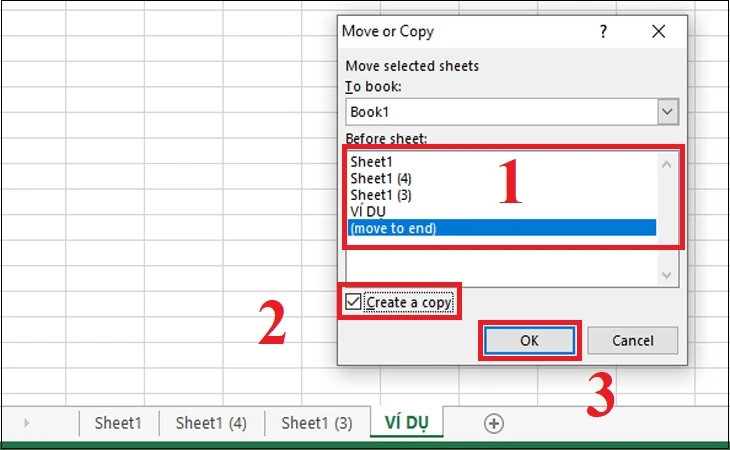 Cách sao chép và di chuyển giữa các sheet trong Excel