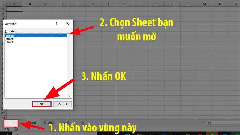 Cách chuyển sheet nhanh trong Google Sheets