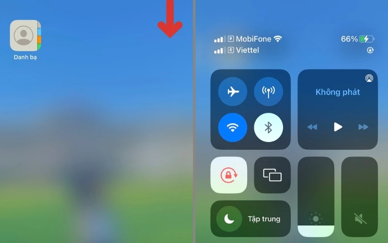 Trung tâm điều khiển trên iPhone 13