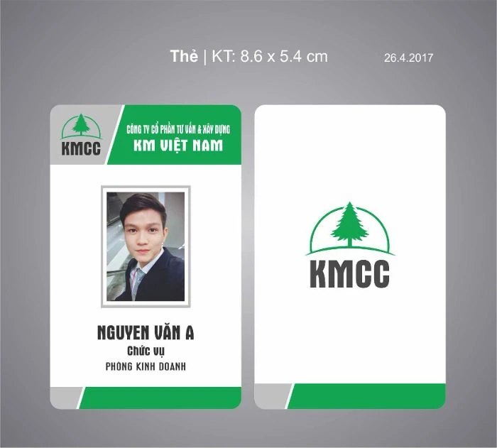 Kích thước thẻ nhân viên đứng