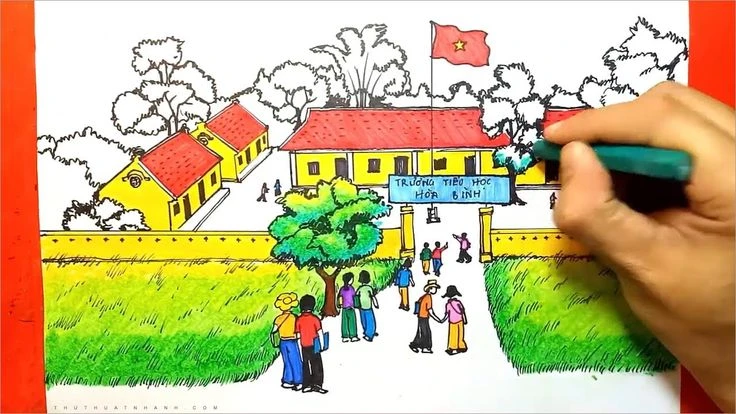 Hình ảnh cổng trường nhộn nhịp