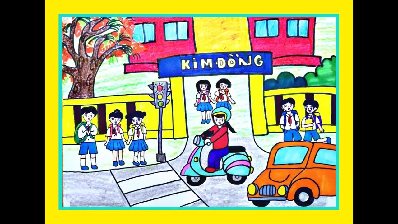 Cổng trường và học sinh