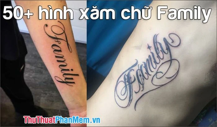 Mẫu hình xăm chữ family