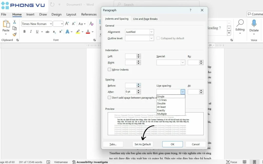 Hướng dẫn giãn dòng trong Word