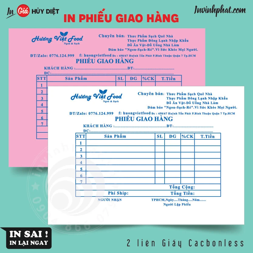 In phiếu giao hàng