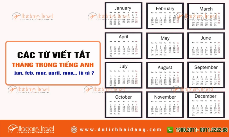 Tháng trong tiếng Anh