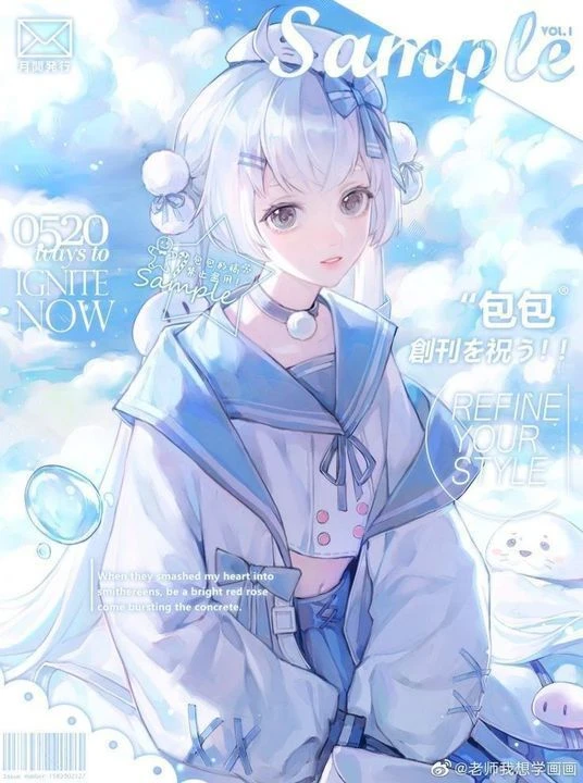 Anime với bầu trời xanh