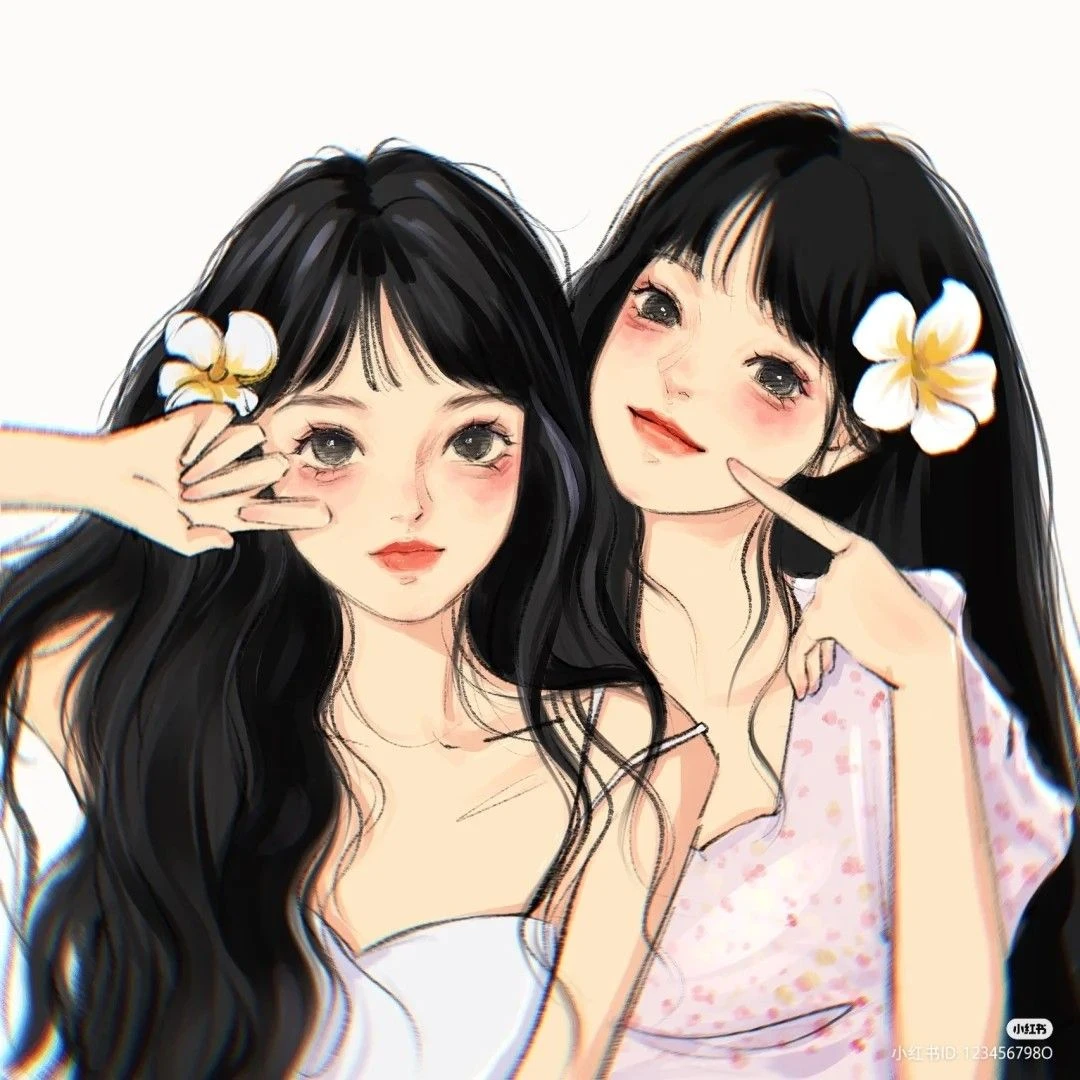 Hình ảnh avatar đôi bạn thân nữ cute