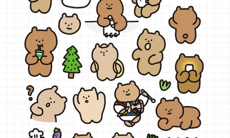 Sticker gấu cute