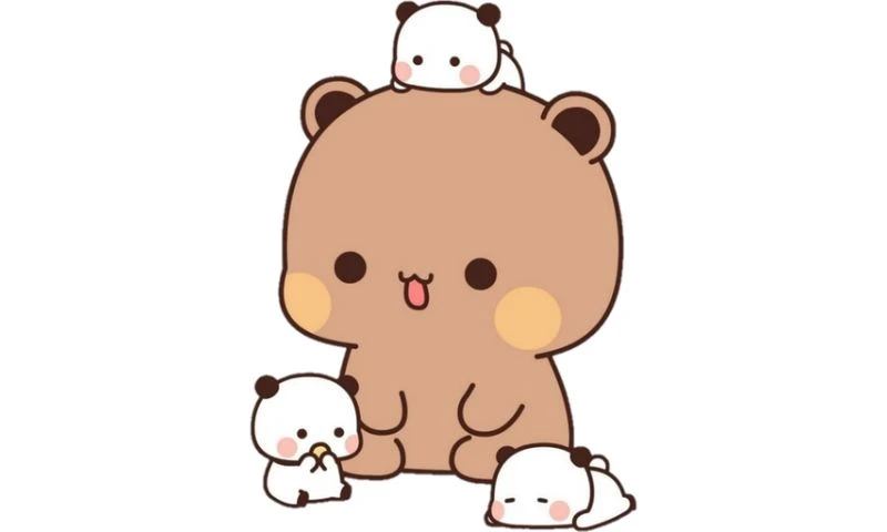 Sticker gấu béo dễ thương