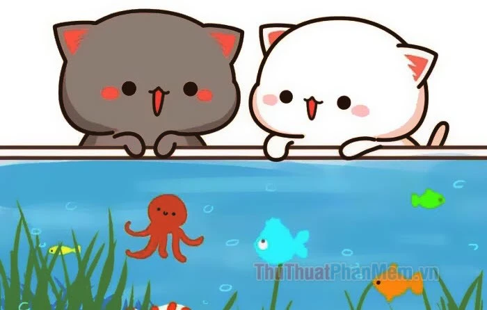 Mèo chibi dễ thương