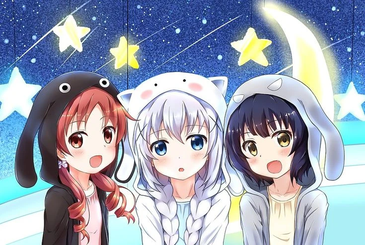 Hình ảnh ba bạn thân anime nữ 6