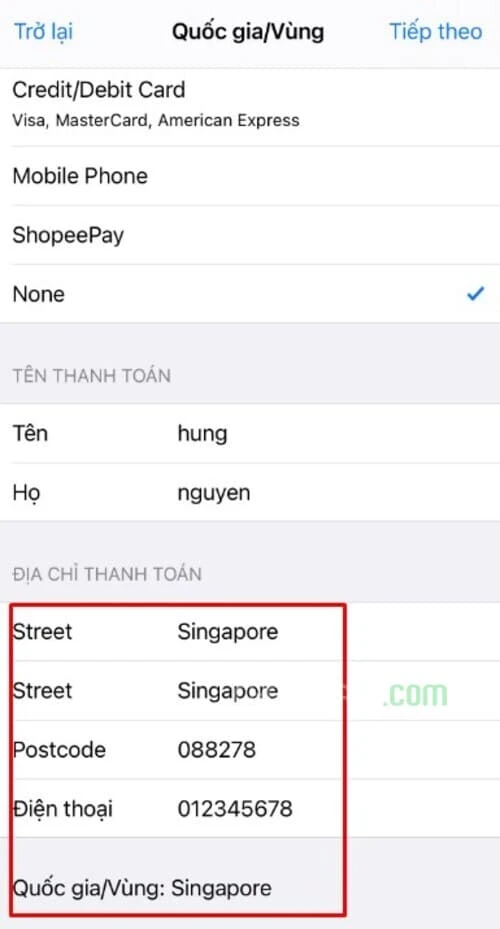 Cách chuyển vùng iPhone sang Singapore