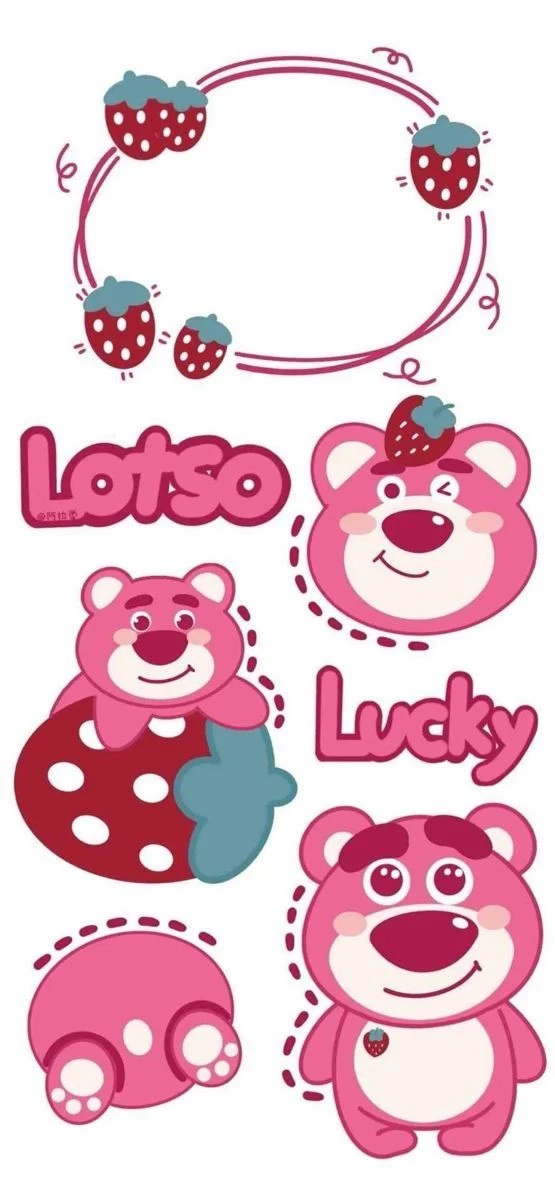 Sticker gấu dâu cute