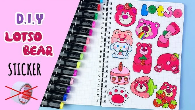Sticker gấu dâu tiết kiệm chi phí