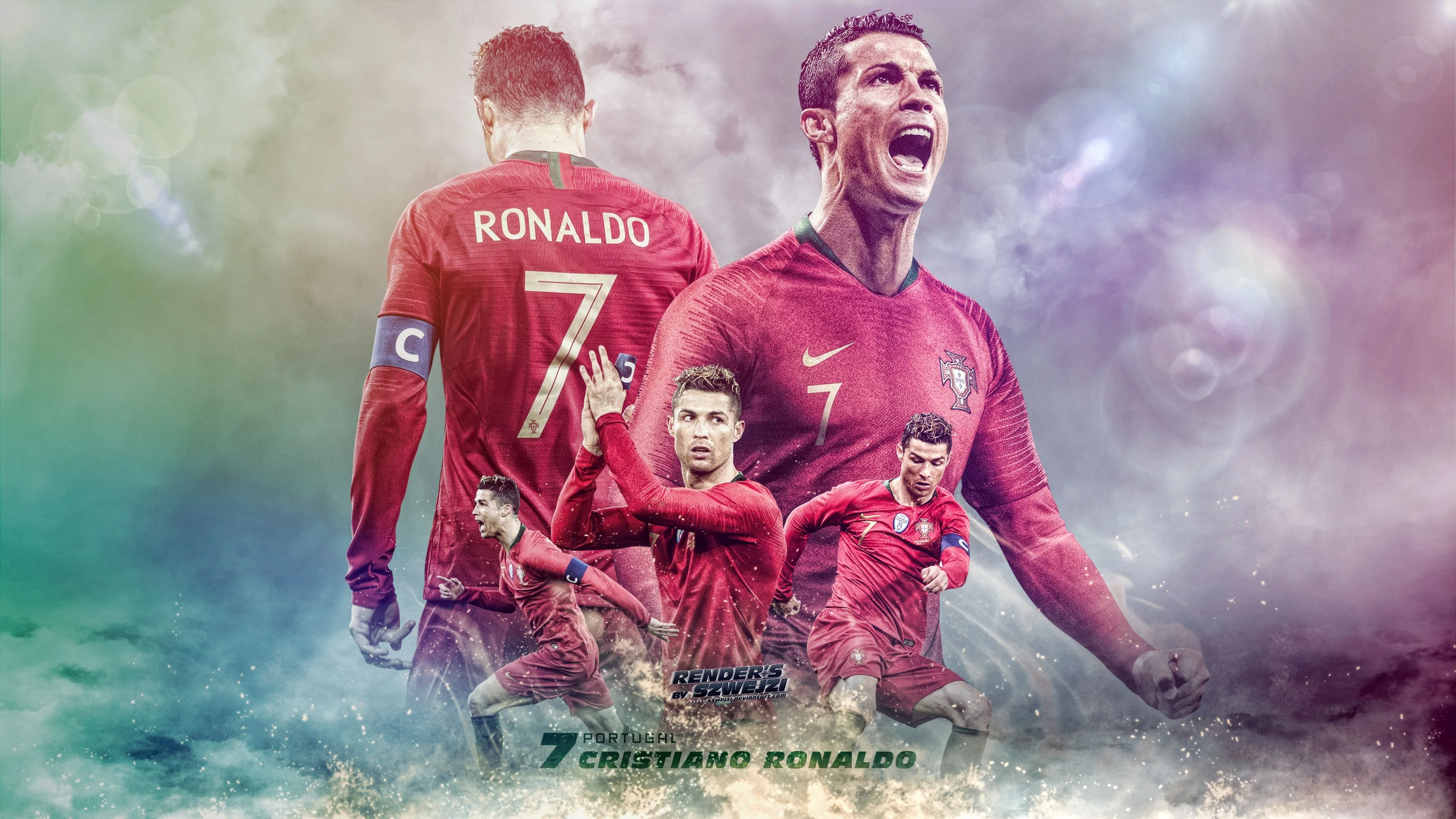Hình nền Ronaldo với màu áo đội tuyển