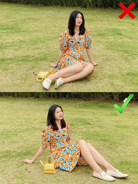 Ngồi tựa lưng tạo dáng