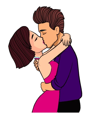 GIF Kissing Stickers