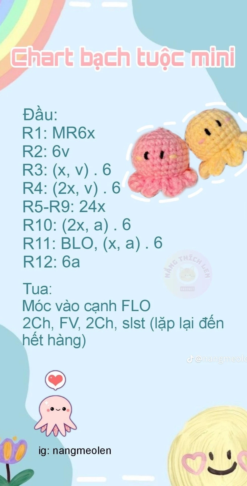 Bạch tuộc móc len mini