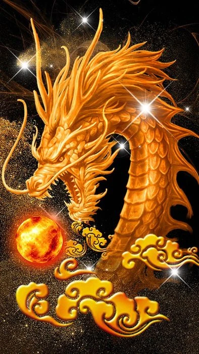Rồng vàng 3D nghệ thuật