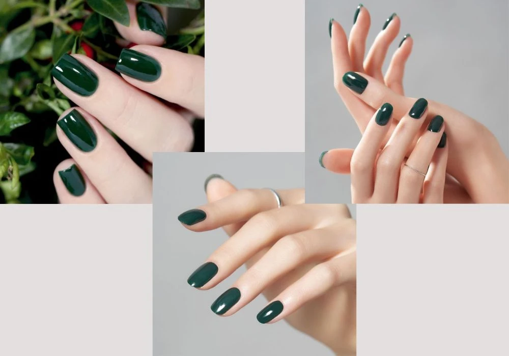 Mẫu nail ombre xanh rêu