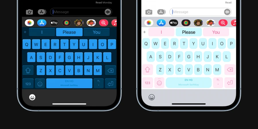 Hình ảnh bàn phím trên iPhone với hình nền độc đáo