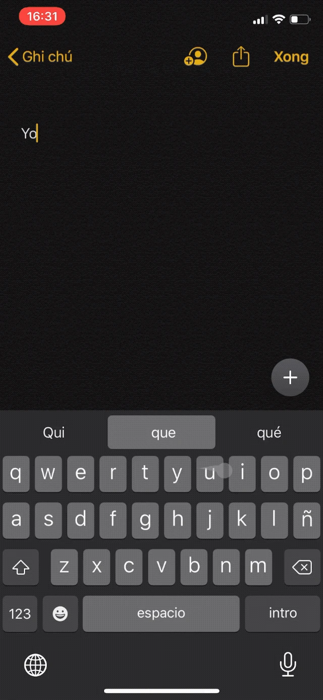 Thực hiện thao tác với bàn phím iOS