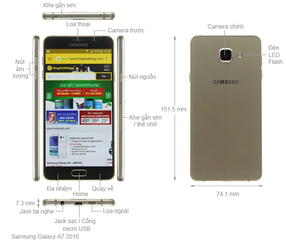 Quản lý ứng dụng trên Galaxy A7 2016