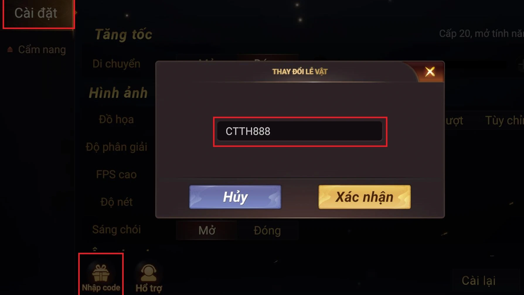 Mã quà tặng