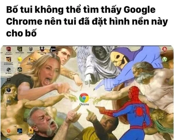 Meme chỉ tay vào màn hình