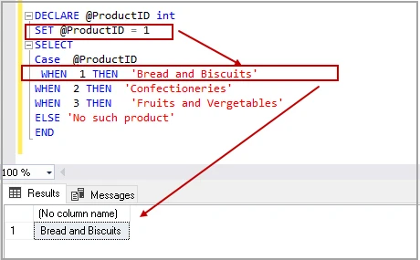 Câu lệnh CASE trong SQL Server