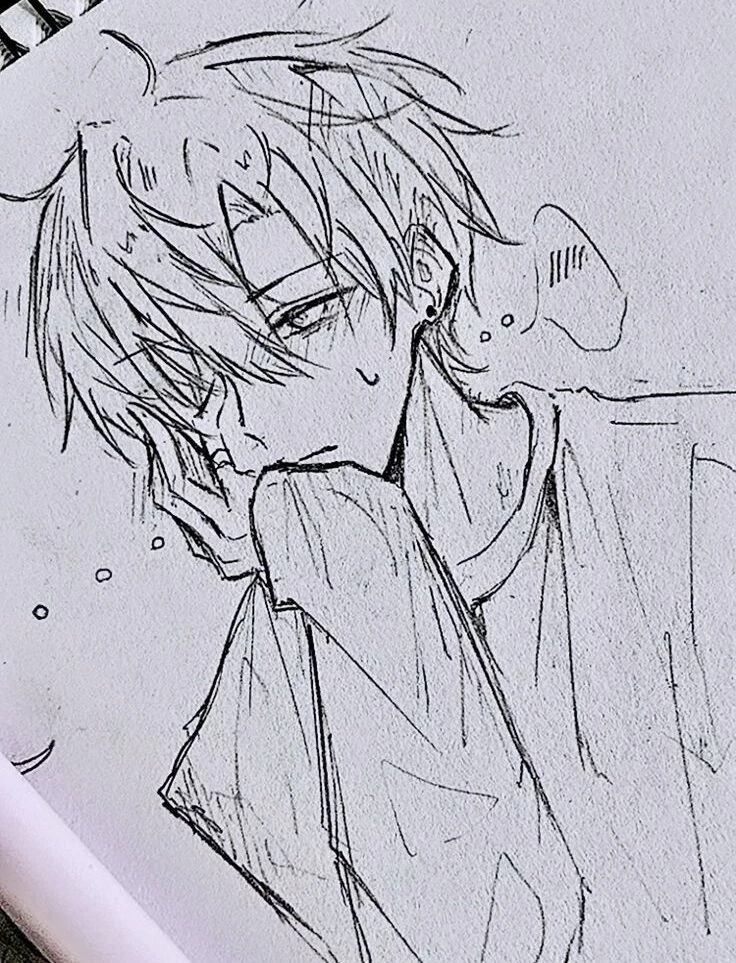Hình ảnh anime nam vẽ