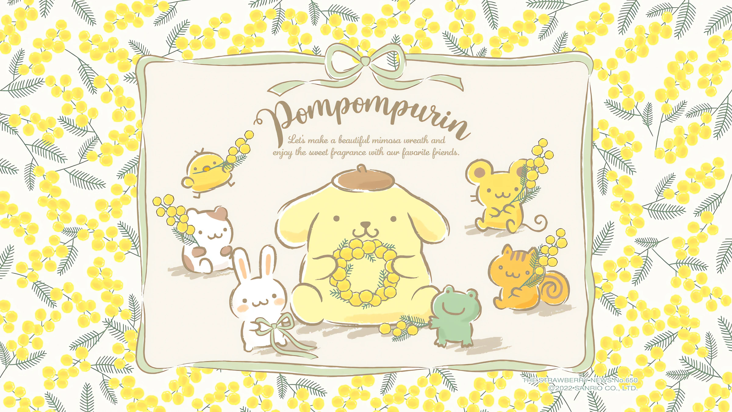 Pompompurin cùng hoa vàng