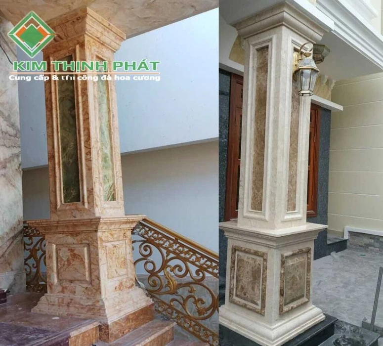 Mẫu cột đá hoa cương kiểu vuông đẹp mắt