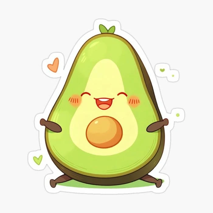 Hình chibi quả bơ tuổi cười siêu dễ thương