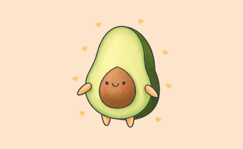 Hình trái bơ cute chibi